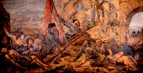 Defensa del Santuario, cuadro de Enrique Ochoa